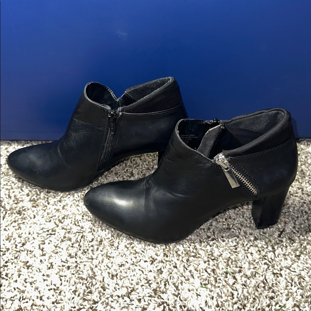 Alfani Black Ankle Booties with  double Zipper Detail - Picture 4 of 12